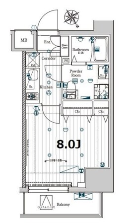 メイクスデザイン門前仲町ガーデンの物件間取画像